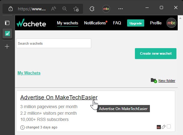 Monitoring Website Changes Wachete Mywachets
