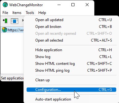Monitoring Website Changes Wcm Main Menu Configuration