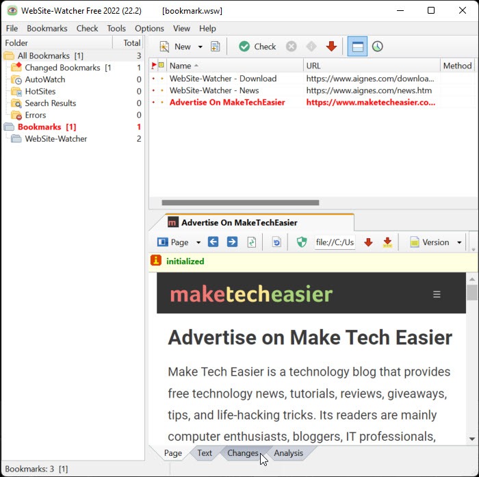 Monitoring Website Changes Ww Main Changes
