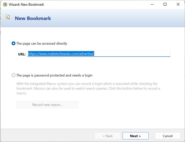 Monitoring Website Changes Ww Newbookmark Step01