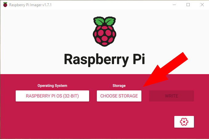 Raspberry Pi Imager Choose Storage