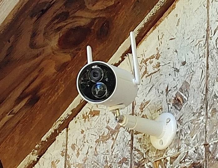 Rock Space C1 Smart Wireless Outdoor Camera With Spotlight Review Installed