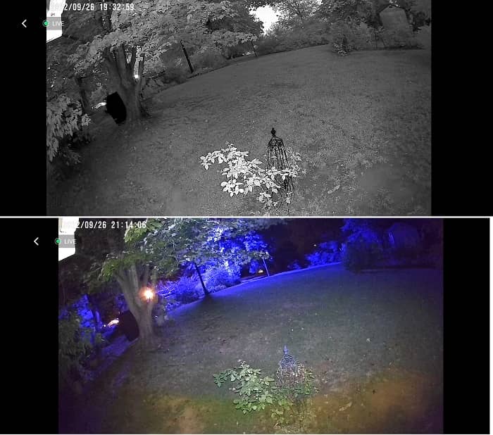 Rock Space C1 Smart Wireless Outdoor Camera With Spotlight Review Night