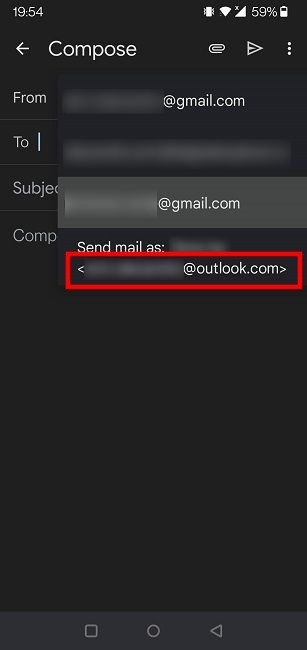 Schedule Outlook Emails Mobile Choose Different Address