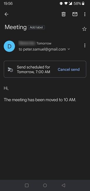Schedule Outlook Emails Mobile No Edit