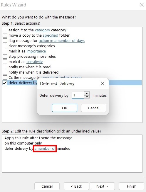 Schedule Outlook Emails Pc Deferred Delivery By Minutes
