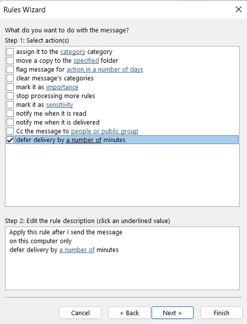 Schedule Outlook Emails Pc Select Actions