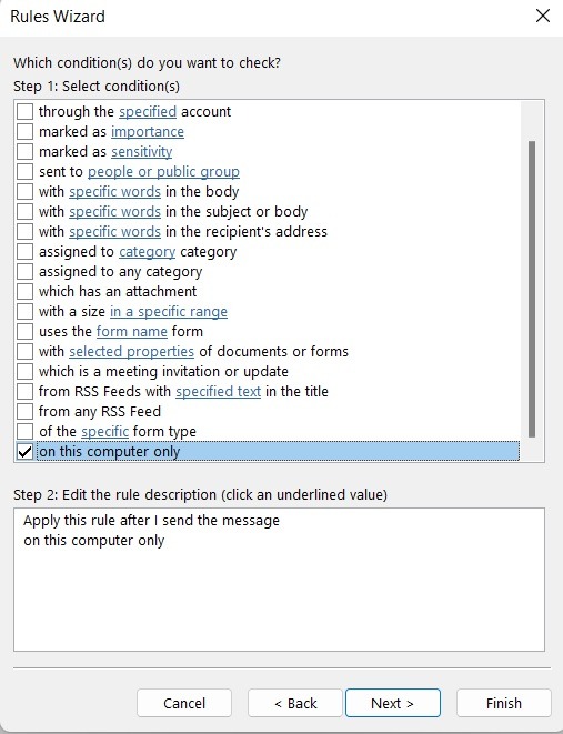 Schedule Outlook Emails Pc Select Conditions