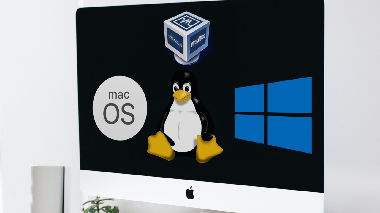 A photograph of a desktop computer on a table.