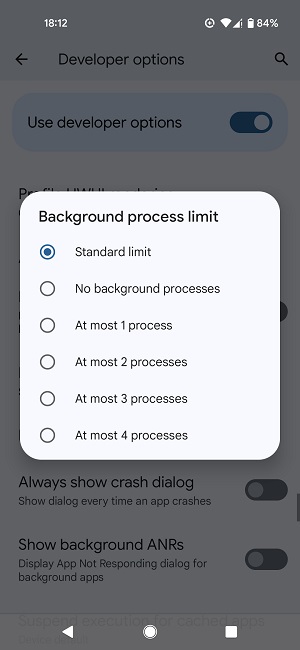 Stop Apps Running Background Android Process Limit Options