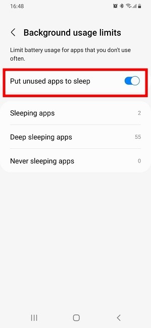 Stop Apps Running Background Android Samsung Put Apps Sleep