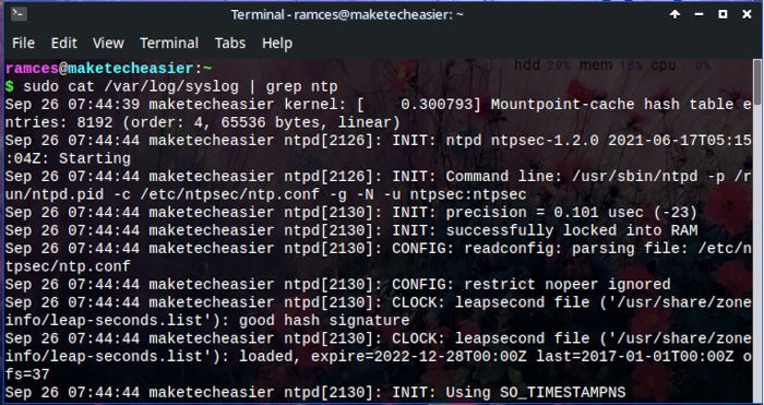 Sync Linux Time Ntp 02 Mx Linux Grep Time