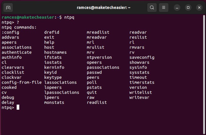 Sync Linux Time Ntp 05 Ntpq Interactive Mode