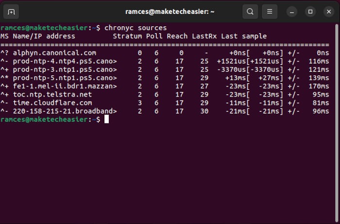 Sync Linux Time Ntp 08 Chrony List Timeservers