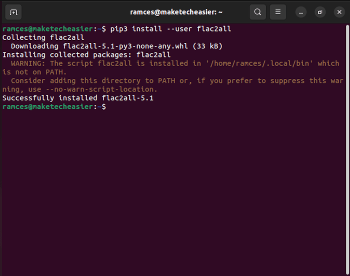 Transcode Audio Flac2all 06 Install Flac2all Pip