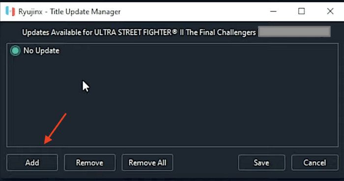 Updating a game by selecting the "Manage Title Updates."