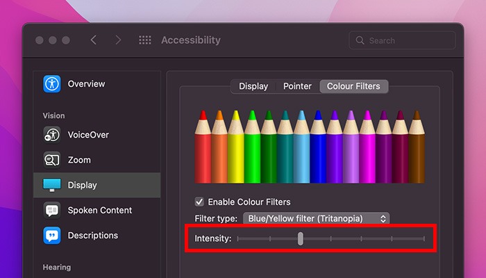 What Is Accessibility Mac Filter Intensity