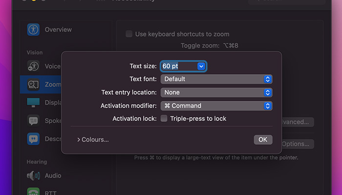 What Is Accessibility Mac Hover Text Options