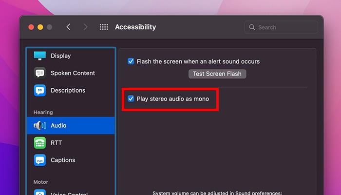 What Is Accessibility Mac Play Stereo As Mono