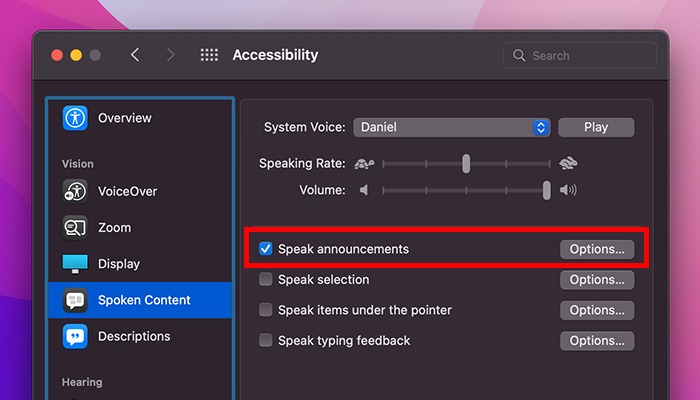 What Is Accessibility Mac Speak Announcements
