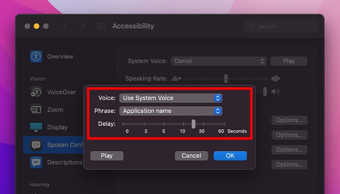 What Is Accessibility Mac Speaking Announcements Options