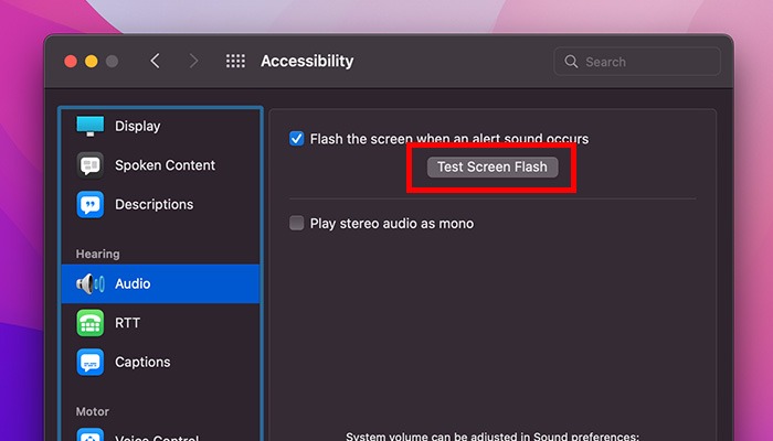 What Is Accessibility Mac Test Screen Flash