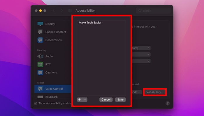 What Is Accessibility Mac Vocabulary Addition