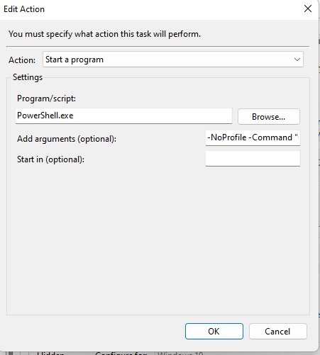 Setting an action to auto-empty the recycle bin. 
