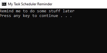 Final reminder task from Task Scheduler.