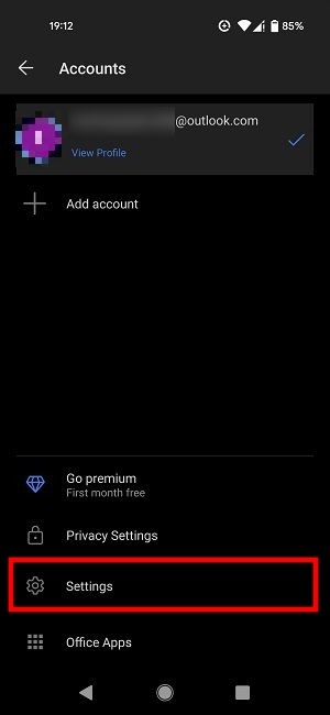 Word Dark Mode Mobile Settings