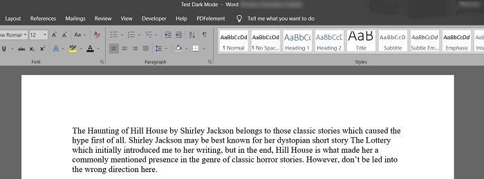 Word Dark Mode Pc Dark Gray View