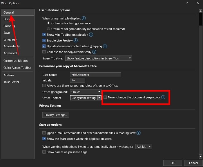 Word Dark Mode Pc Personalize