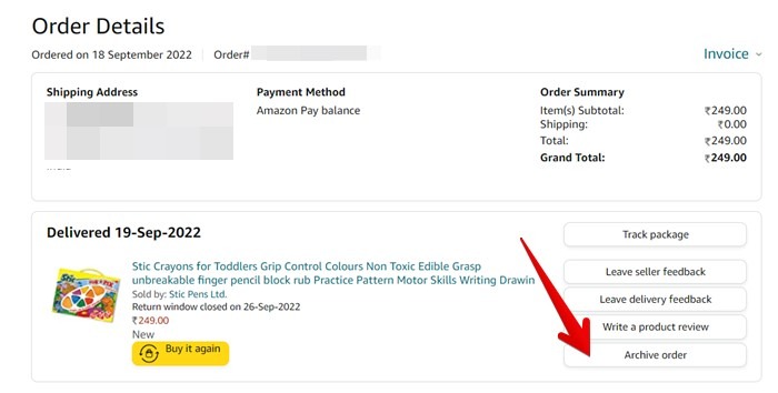 Amazon Pc View Order Details Archive