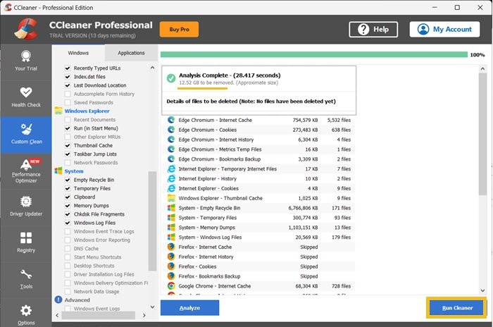 Ccleaner Run Cleaning 1
