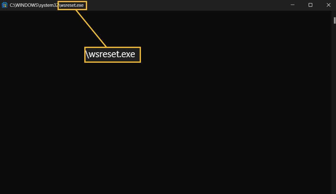 Command Prompt Wsreset.exe 