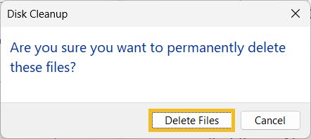 Disk Cleanup Confirmation