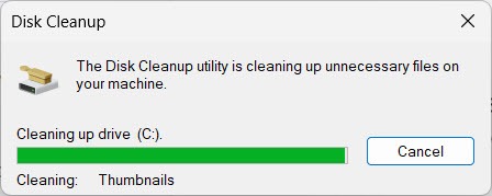 Disk Cleanup Progress