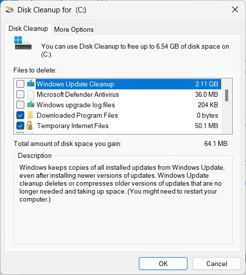 Disk Cleanup System Files