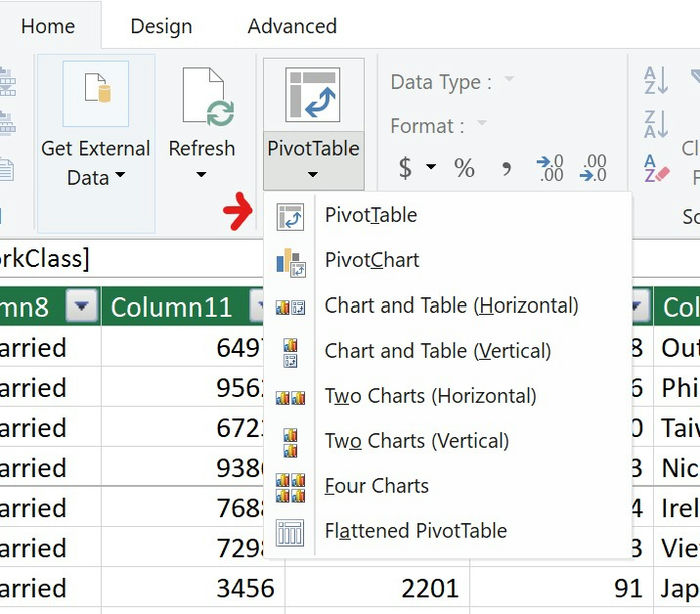 Excel Power Pivot Table Context
