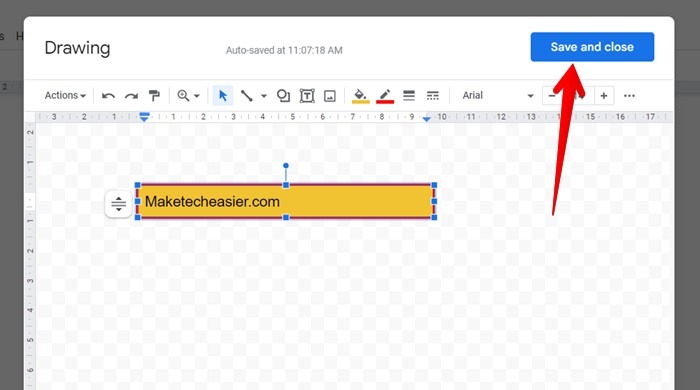 Google Docs Drawing Save