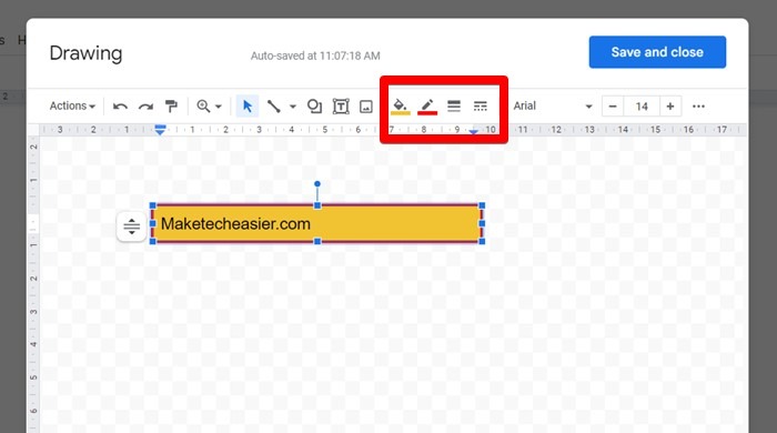 Google Docs Drawing Text Box Customize