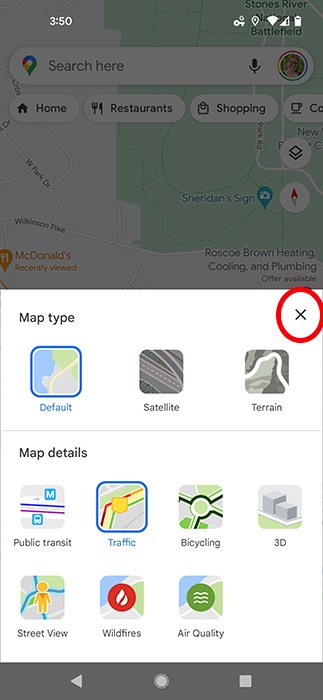 Google Maps Traffic Leave Map Details Mobile