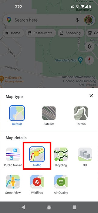Google Maps Traffic Map Details Mobile