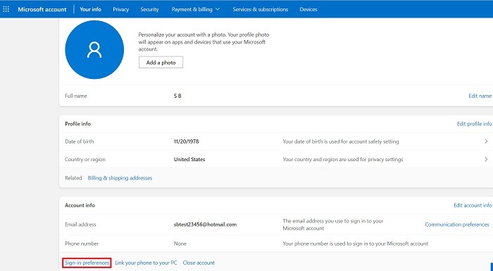 How To Access Hotmail Manage Account Sign In Preferences
