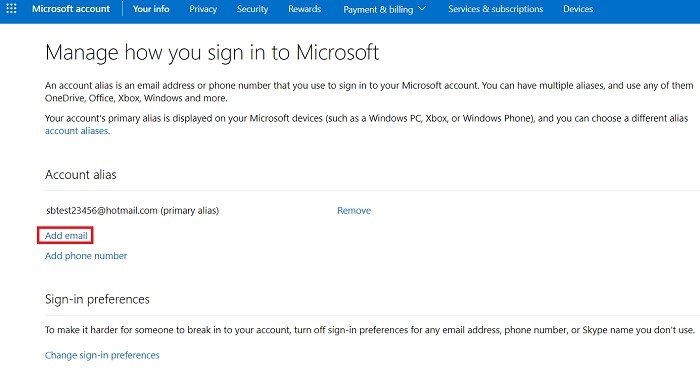 How To Access Hotmail Rename Add Email