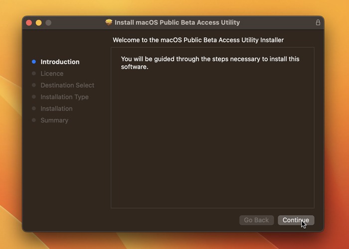 How To Install The Macos Ventura Beta Pub Beta Setup Continue