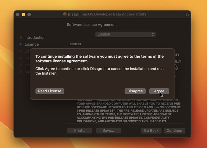 How To Install The Macos Ventura Beta Setup Dev Beta Click Popup Agree