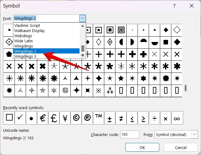 Microsoft Word Define New Bullet Symbol Winding
