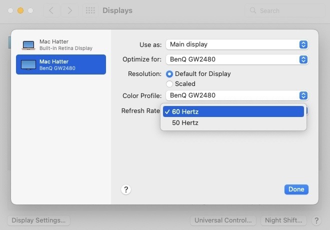 Monitor Refresh Rates Mac Refresh Rate Change