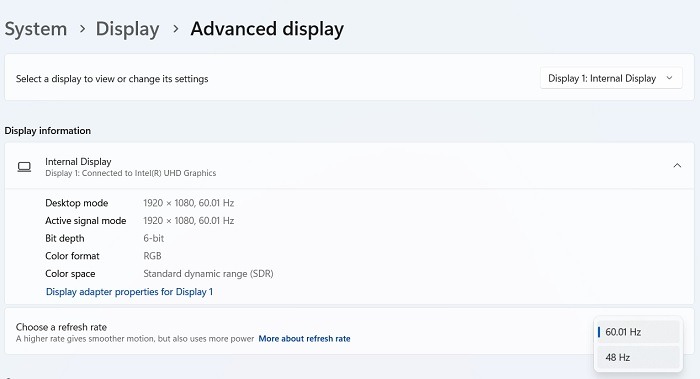 Monitor Refresh Rates Windows Display Change Refresh Rates